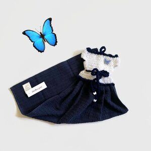 Crochet DressTea Towel, Crochet Dish or Hand Hanging Towel